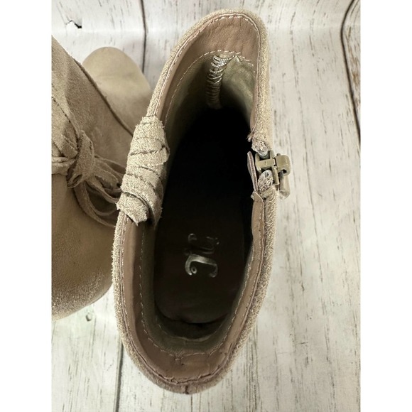 Journee Collection JC women's Ella wedge ankle boots side zip stone size 6 - Picture 5 of 5